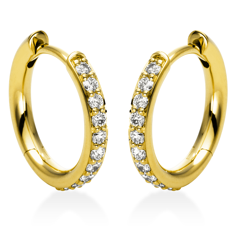 Creolen 18 kt GG, 20 Brill. 0,26 ct, TW-si