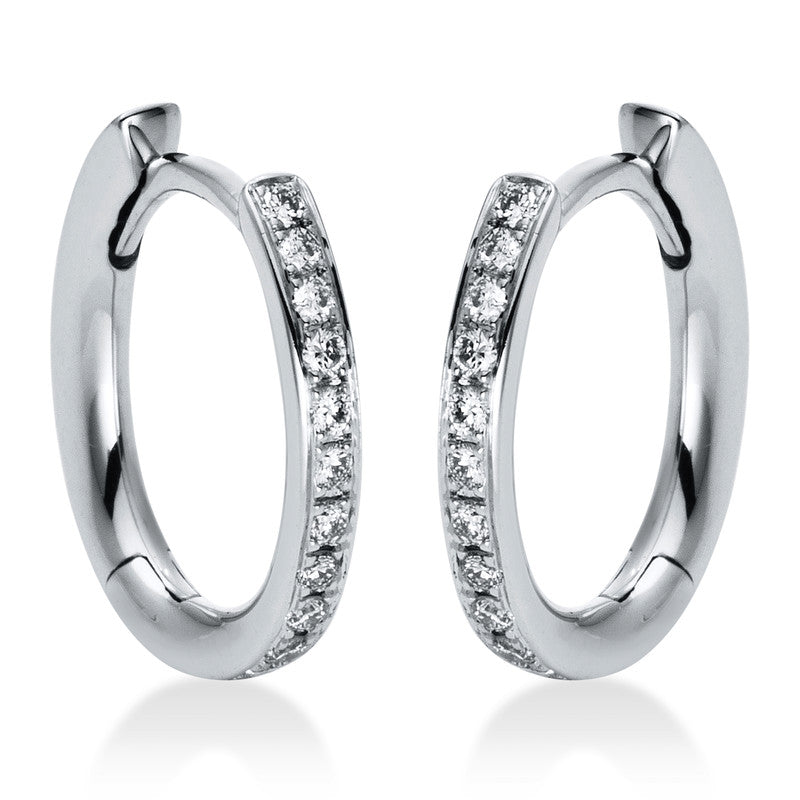 Creolen 18 kt WG, 24 Brill. 0,15 ct, TW-si