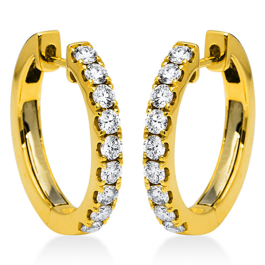 Creolen 18 kt GG, 18 Brill. 0,73 ct, TW-si