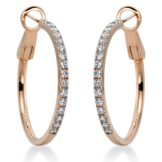 Creolen 18 kt RG, 34 Brill. 0,97 ct, TW-vsi