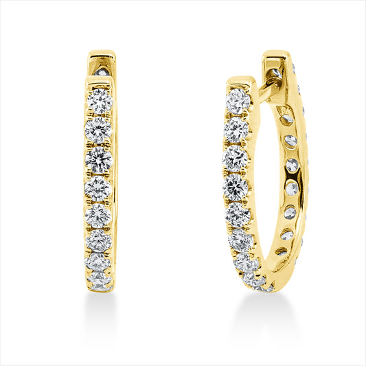 Creolen 18 kt GG, 36 Brill. 0,68 ct, TW-si