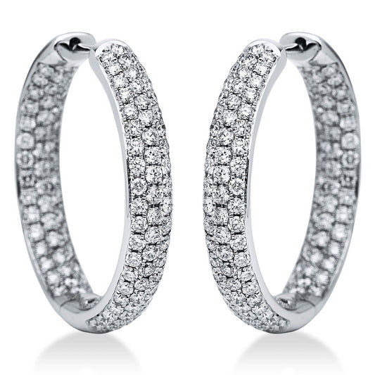 Creolen 18 kt WG, 214 Brill. 3,97 ct, TW-vsi/si