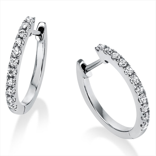Creolen 14 kt WG, 22 Brill. 0,29 ct, TW-si