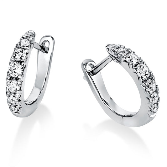 Creolen 18 kt WG, 2 Brill. 0,09 ct, TW-si, 12 Brill. 0,25 ct, TW-si