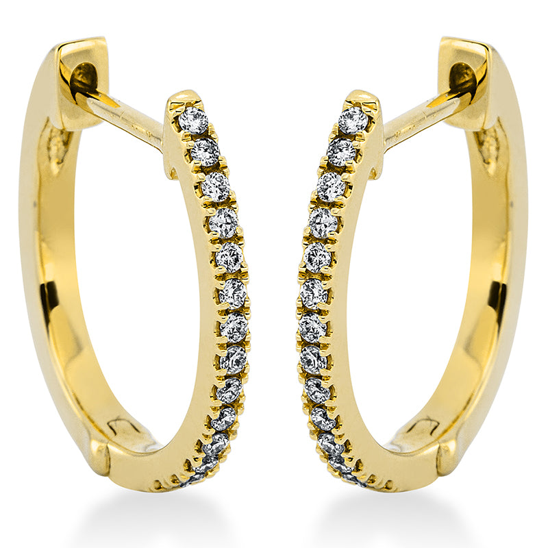 Creolen 18 kt GG, 28 Brill. 0,14 ct, TW-si