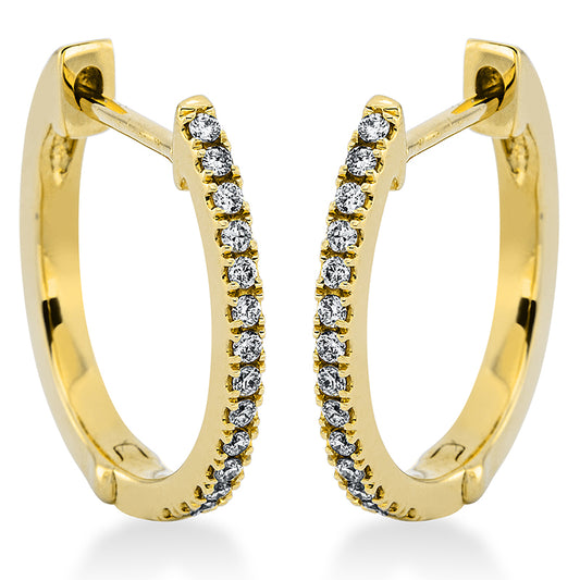 Creolen 18 kt GG, 28 Brill. 0,14 ct, TW-si