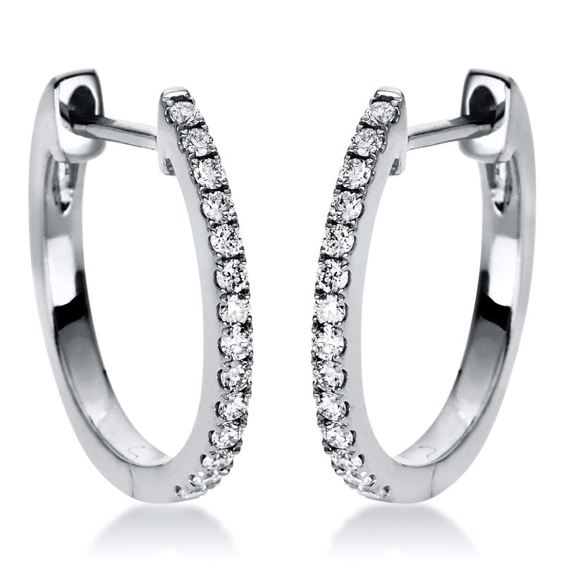 Creolen 18 kt WG, 28 Brill. 0,14 ct, TW-si