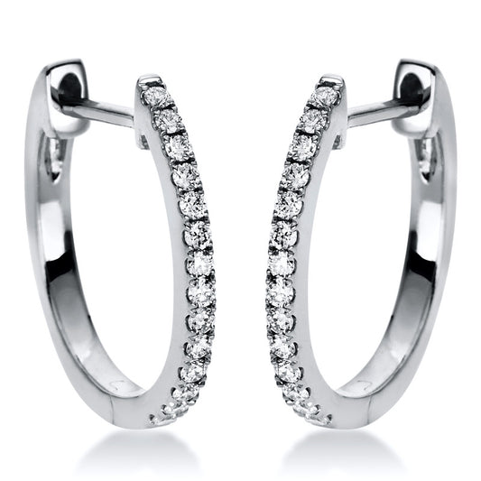 Creolen 18 kt WG, 28 Brill. 0,14 ct, TW-si