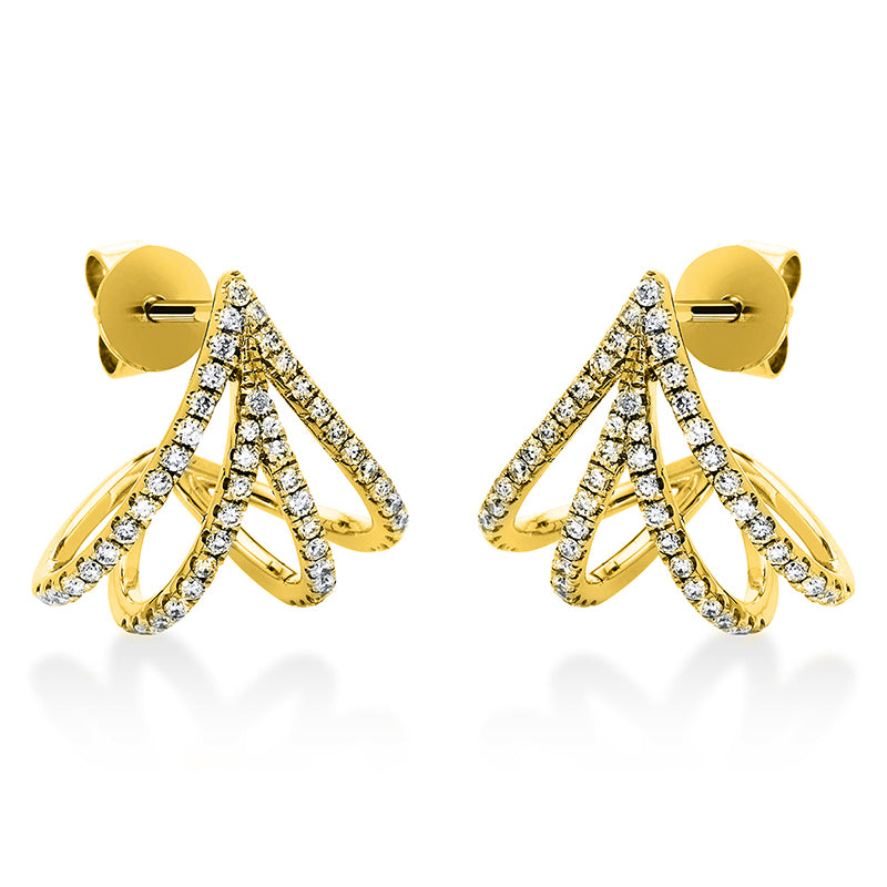 Ohrstecker 18 kt GG, 104 Brill. 0,42 ct, TW-si