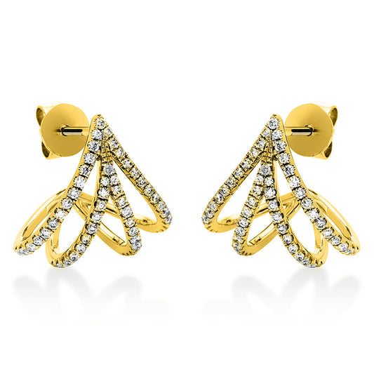 Ohrstecker 18 kt GG, 104 Brill. 0,42 ct, TW-si