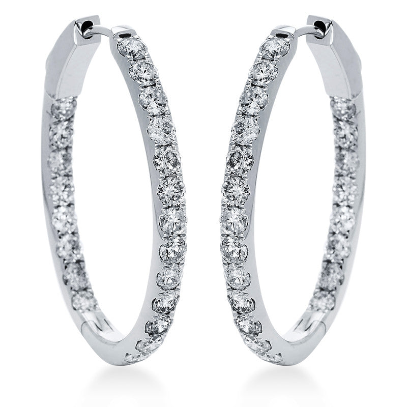 Creolen 18 kt WG, 42 Brill. 3,06 ct, TW-si