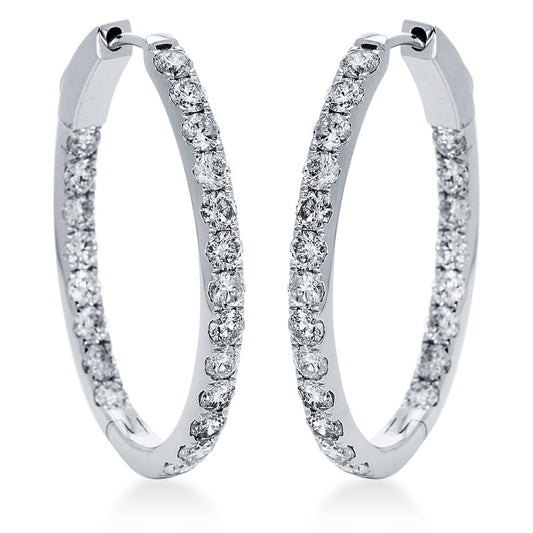 Creolen 18 kt WG, 42 Brill. 3,06 ct, TW-si