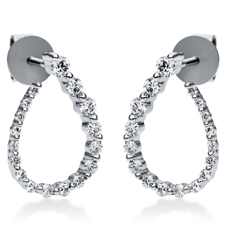Ohrstecker 18 kt WG, 34 Brill. 0,49 ct, TW-si