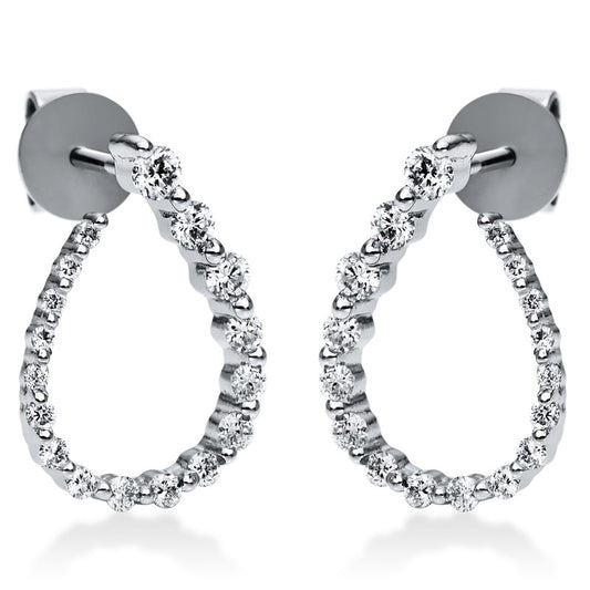 Ohrstecker 18 kt WG, 34 Brill. 0,49 ct, TW-si