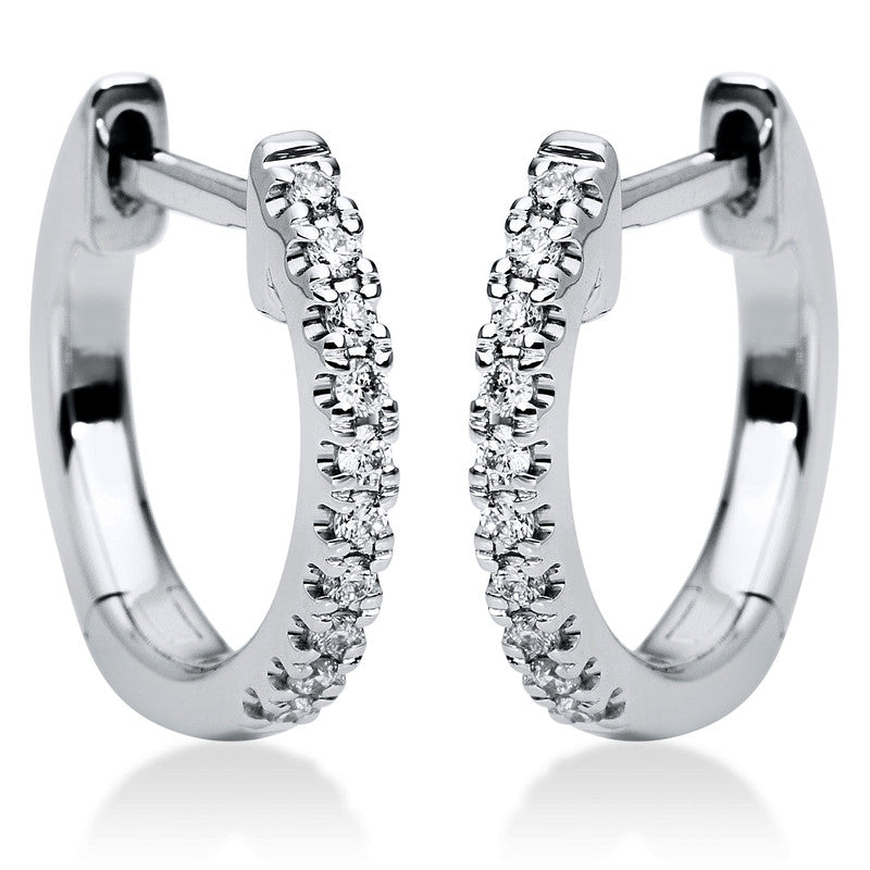 Creolen 18 kt WG, 20 Brill. 0,13 ct, TW-si