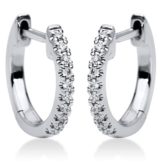 Creolen 18 kt WG, 20 Brill. 0,13 ct, TW-si