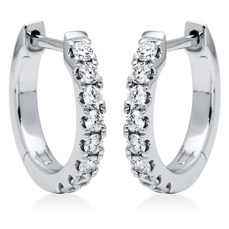 Creolen 18 kt WG, 16 Brill. 0,48 ct, TW-si