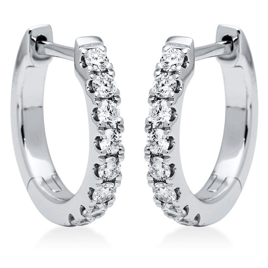 Creolen 18 kt WG, 16 Brill. 0,48 ct, TW-si