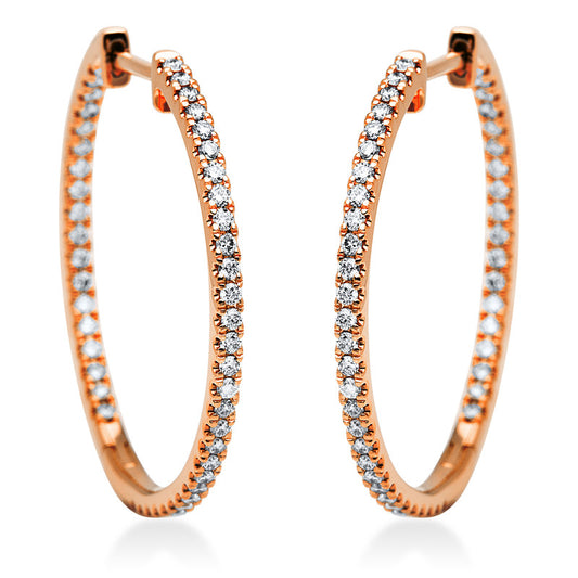 Creolen 18 kt RG, 94 Brill. 0,65 ct, TW-si