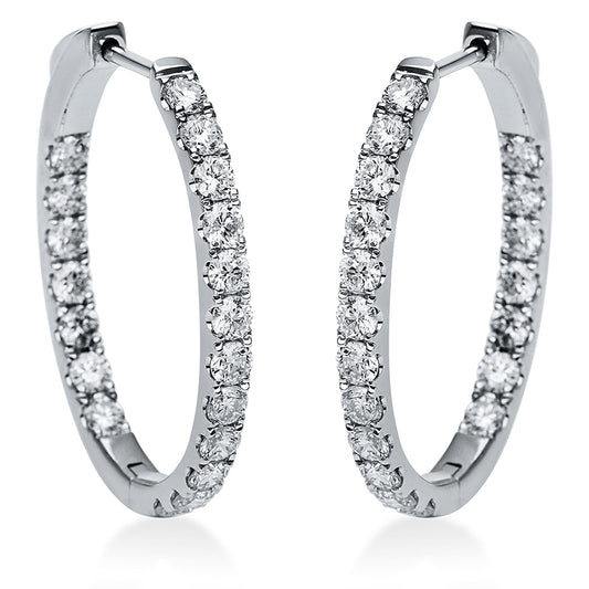 Creolen 14 kt WG, 38 Brill. 1,97 ct, TW-si