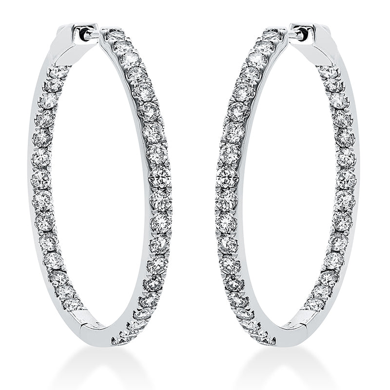 Creolen 18 kt WG, 66 Brill. 2,98 ct, TW-si