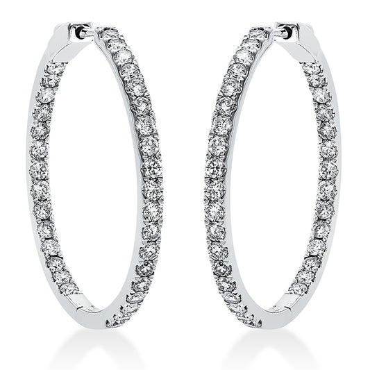 Creolen 18 kt WG, 66 Brill. 2,98 ct, TW-si
