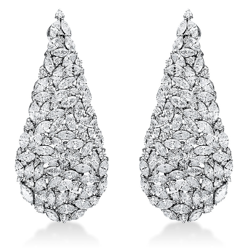 Ohrschmuck 18 kt WG, 119 Nav. 11,27 ct, TW-si, 84 Brill. 1,13 ct, TW-si