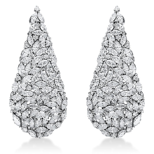 Ohrschmuck 18 kt WG, 119 Nav. 11,27 ct, TW-si, 84 Brill. 1,13 ct, TW-si