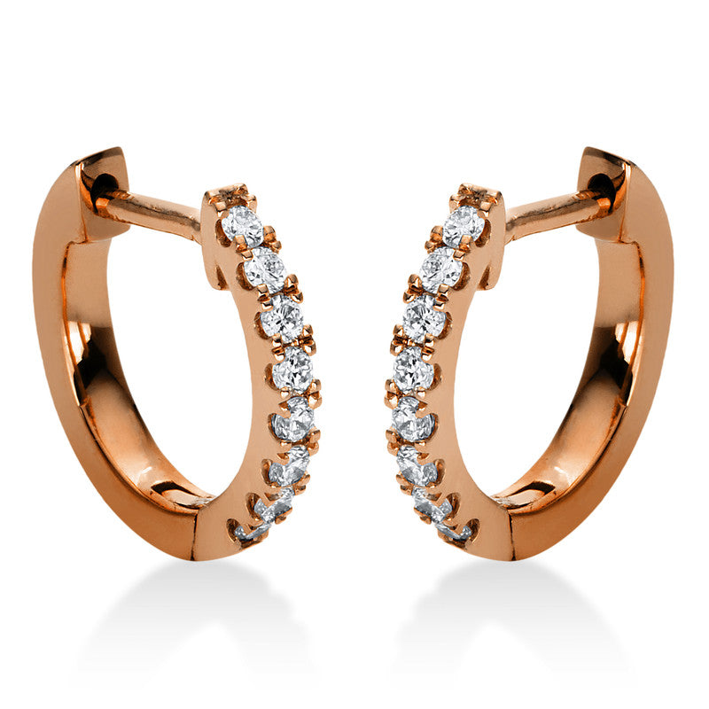 Creolen 18 kt RG, 16 Brill. 0,16 ct, TW-si