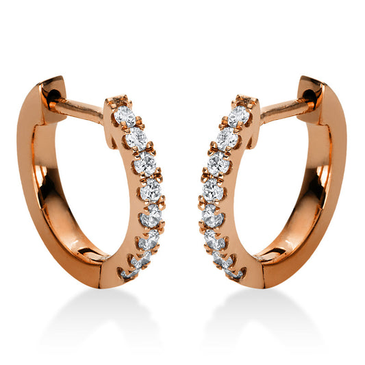 Creolen 18 kt RG, 16 Brill. 0,16 ct, TW-si