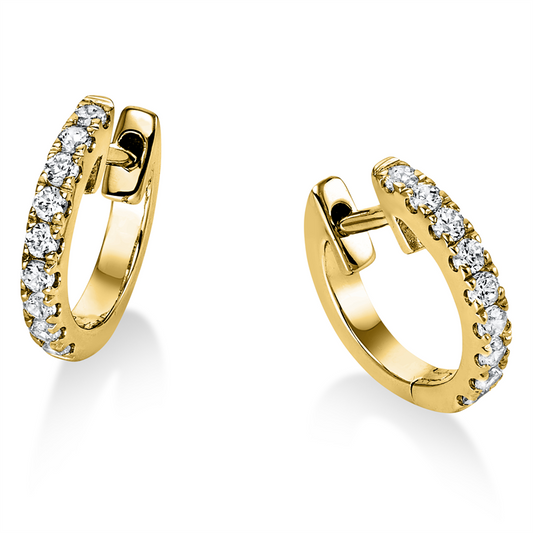 Creolen 18 kt GG, 18 Brill. 0,17 ct, TW-si