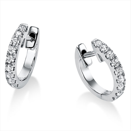 Creolen 950 Pt Platin, 18 Brill. 0,18 ct, TW-si