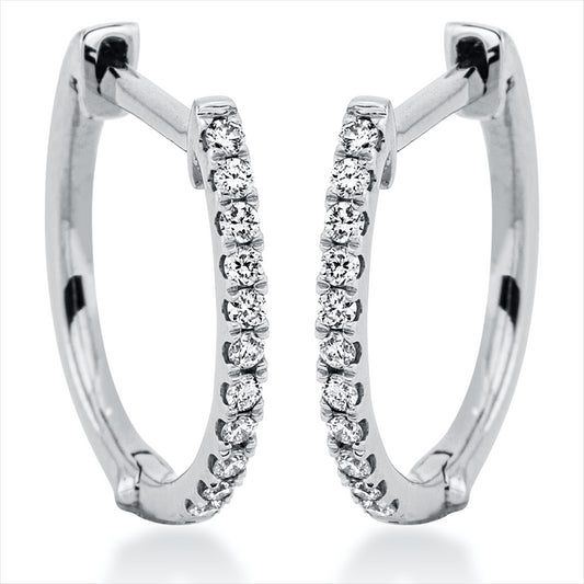 Creolen 18 kt WG, 22 Brill. 0,11 ct, TW-vsi