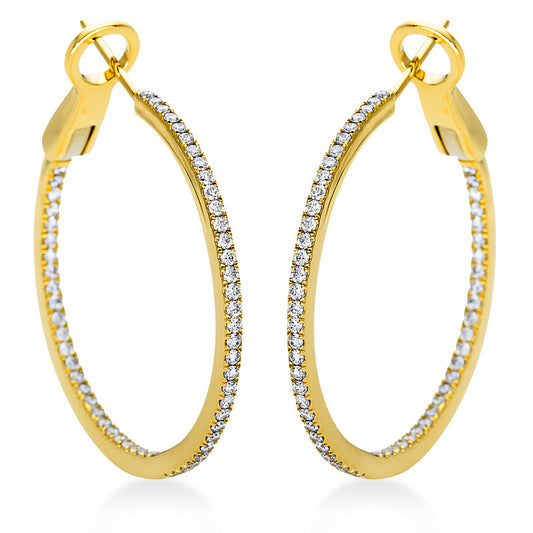 Creolen 18 kt GG, 116 Brill. 0,88 ct, TW-vsi