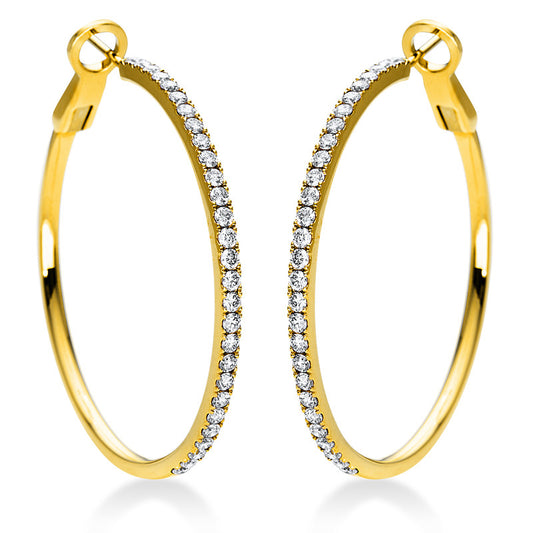 Creolen 18 kt GG, 56 Brill. 1,41 ct, TW-vsi