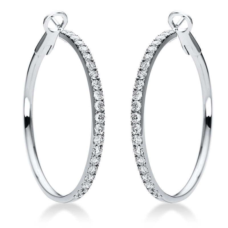 Creolen 18 kt WG, 42 Brill. 2,52 ct, TW-vsi