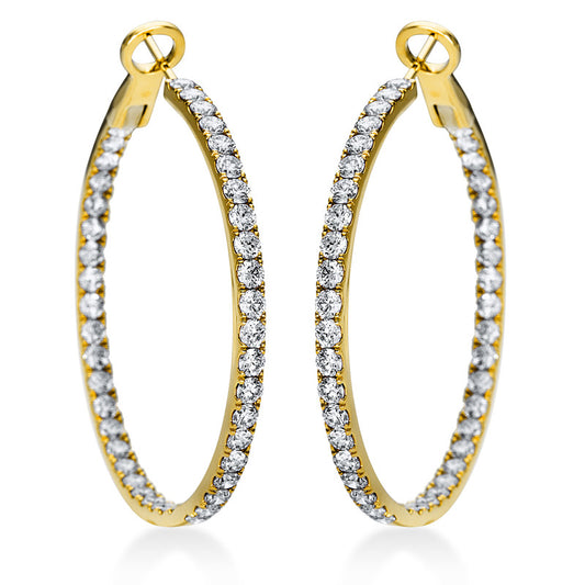 Creolen 18 kt GG, 86 Brill. 5,55 ct, TW-vsi