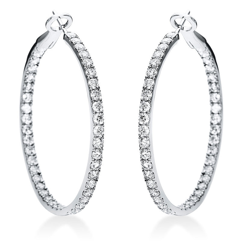 Creolen 18 kt WG, 86 Brill. 5,52 ct, TW-vsi/si