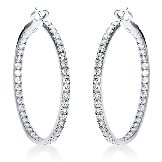 Creolen 18 kt WG, 86 Brill. 5,52 ct, TW-vsi/si