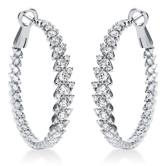 Creolen 18 kt WG, 22 Brill. 1,73 ct, TW-vsi, 170 Brill. 2,38 ct, TW-vsi