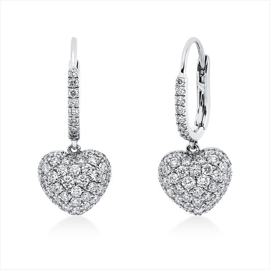 Ohrschmuck 18 kt WG, 112 Brill. 1,56 ct, TW-vsi/si