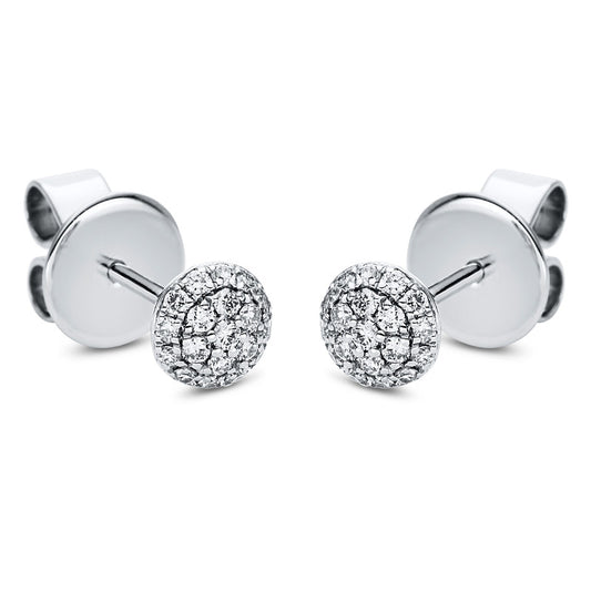 Ohrstecker 18 kt WG, 38 Brill. 0,21 ct, TW-si
