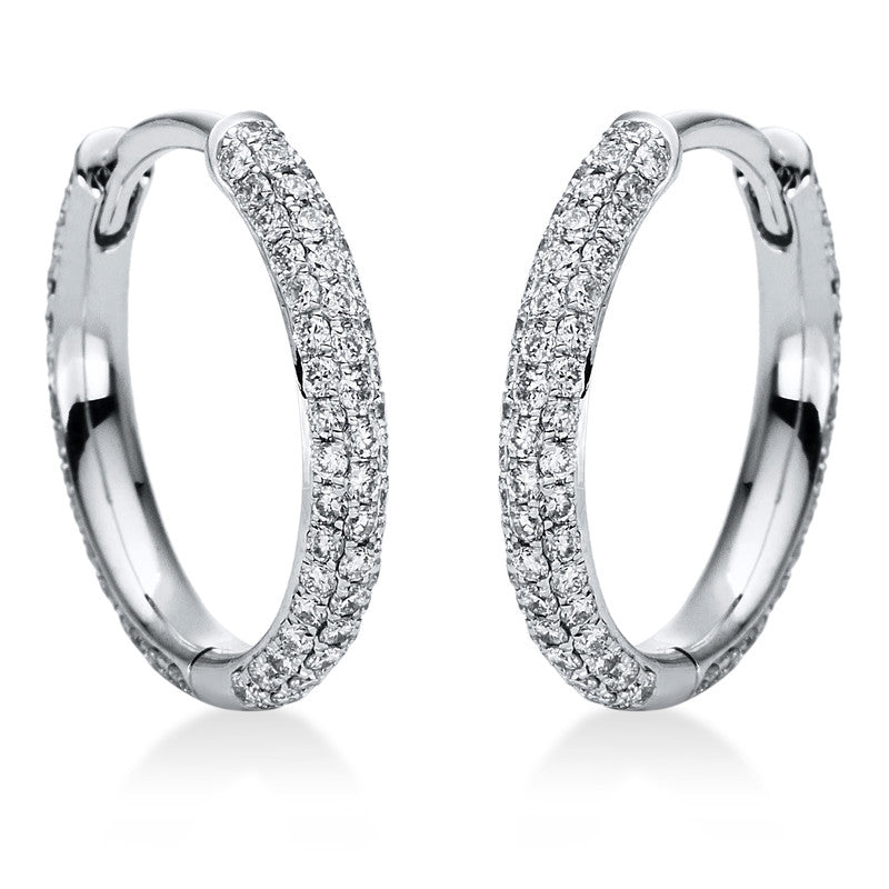 Creolen 18 kt WG, 202 Brill. 0,66 ct, TW-vsi/si