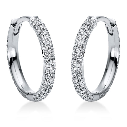 Creolen 18 kt WG, 202 Brill. 0,66 ct, TW-vsi/si