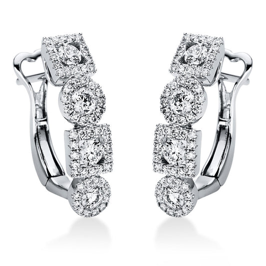 Creolen 18 kt WG, 120 Brill. 0,75 ct, TW-vsi/si