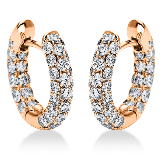 Creolen 18 kt RG, 84 Brill. 1,48 ct, TW-vsi