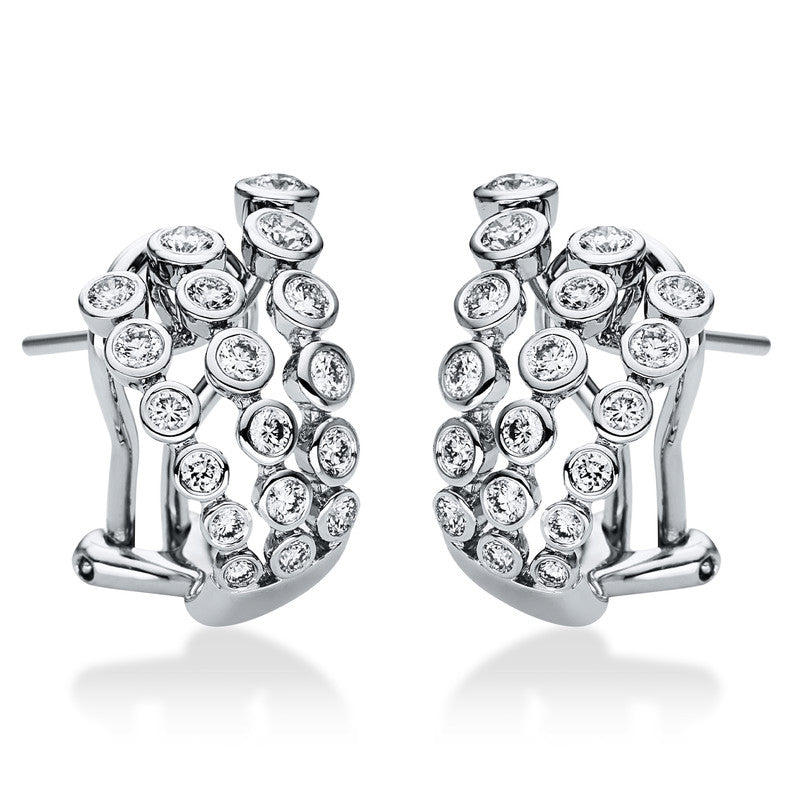 Creolen 18 kt WG, 36 Brill. 0,91 ct, TW-vsi