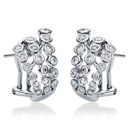 Creolen 18 kt WG, 36 Brill. 0,91 ct, TW-vsi