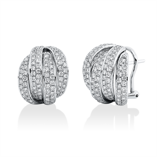 Creolen 18 kt WG, 216 Brill. 1,99 ct, TW-vsi