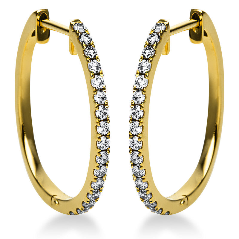 Creolen 18 kt GG, 32 Brill. 0,32 ct, TW-si